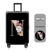 High Elasticity Black Letter Luggage Cover - Thickened, Washable & Stylish S (18-20 inches) black
