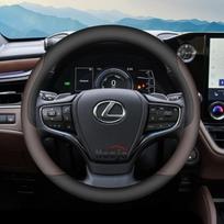 Leather Car Steering Wheel Cover for Lexus Is Es Es300h Rx Lbx Es350h Rx350 Rx500h Nx350h Nx450h Lx600 Accessories 2025 2026 RS1 juoda ruda spalva