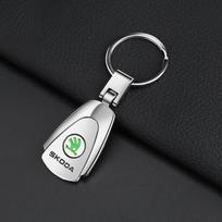 Automobilio Metalinis Raktų Pakabukas Odinis Raktų Žiedas 3D Logotipas Raktų Dėklas Automobilio Stilius Skoda Octavia 2 3 Kodiaq Rapid A5 A7 Fabia Karoq Priedas wsjn67 black