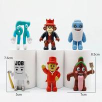 6pcs/set Steal A Brainrot Blue No. 67 Toy Cute House Dolls Game Surrounding Blue No. 67 Toys for Kids Christmas New Year Gifts gray