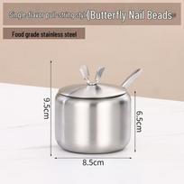 304 Stainless Steel Kitchen Spice Jar with Spoon, Sealed Seasoning Box for Salt and Chili. Single Jar