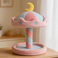 3545Cm Dreamy Rotating Carousel Plush Doll House Display Stand Manual Rotation With Hooks Cotton Dolls Badges Table Decor Gift 35cm 4 hooks gray