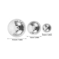 3Pcs Adhesive Mirror Disco Balls Glass Reflective Hemisphere Half Globe for Disco Party Wedding 80S Birthday Stage Props sidabras