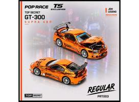 PRE-ORD3R Pop race Modeliukas 1/64 Top Secret A80 Supra GT300 *Tokyo Station Exclusives*, orange chrome