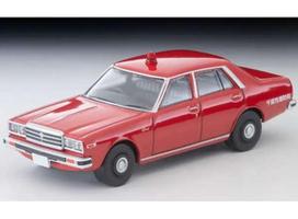 PRE-ORD3R Tomica Limited Vintage Modeliukas 1/64 1978 Nissan Laurel 1800 Custom Fire Command Vehicle *Fire Bureau Chiba*, red