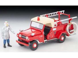PRE-ORD3R Tomica Limited Vintage Modeliukas 1/64 Nissan Patrol Pump Fire Truck with Figure, red