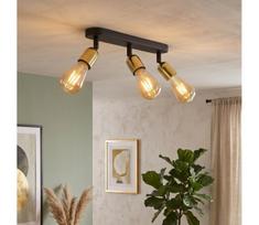 LED taškinis šviestuvas TOP 3xE27/15W/230V juoda/auksinė