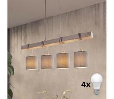 BRILAGI - LED liustras ant laido NUBILA 4xE27/60W/230V šviesiai pilkas