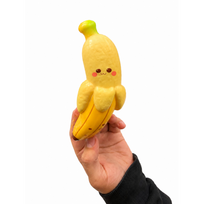 Squishy linksmas bananas – minkštas antistresinis žaislas