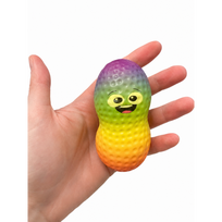 Squishy linksmas, spalvotas žemės riešutas – minkštas antistresinis žaislas