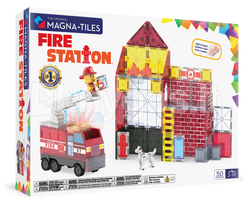 MAGNA-TILES Magnetinis konstruktorius „Ugniagesių stotis“, 50 det.
