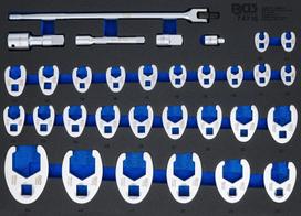 Įrankių dėklas 3/3: šoniniai raktai | | 10 mm (3/8"), 12.5 mm (1/2"), 20 mm (3/4") Drive | 10 - 50 mm | 32 vnt (74716)