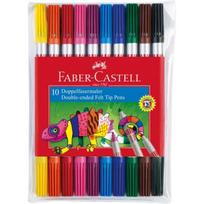 Faber-Castell: Dvipusiai, išplaunami, 10 vnt. flomasterių rinkinys