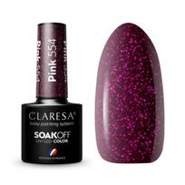 Claresa Pink 554 Hibridinis nagų lakas su blizgučiais, 5g