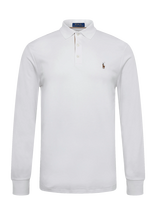 Polo Ralph Lauren - Custom Slim Fit Soft Cotton Polo Shirt - Marškinėliai ilgomis rankovėmis - Balta