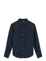 Wrangler - Western Yoke Shirt - Džinsiniai marškiniai - Tamsiai mėlyna