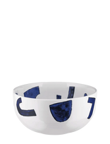 Alessi - Salad Bowl In White Porcelain Pattern Design By Samiro Yunoki - Salotų dubenėlis - Mėlyna