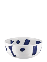 Alessi - Salad Bowl In White Porcelain Pattern Design By Samiro Yunoki - Salotų dubenėlis - Mėlyna