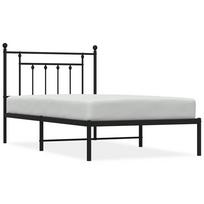 vidaXL Metalinis lovos rėmas su galvūgaliu, juodos spalvos, 100x190cm