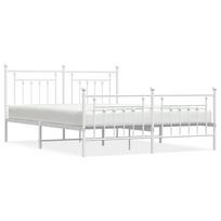 vidaXL Lovos rėmas su galvūgaliu/kojūgaliu, baltas, 183x213cm, metalas