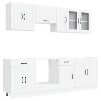 vidaXL Virtuvinių spintelių komplektas, 8 dalių, Kalmar, balta