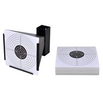 vidaXL Taikinių laikiklis-šratų gaudyklė+100 popierinių taikinių, 14cm