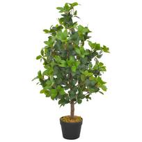 vidaXL Dirbtinis augalas-lauramedis su vazonu, žalios spalvos, 90cm