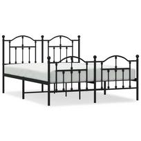 vidaXL Lovos rėmas su galvūgaliu/kojūgaliu, juodas, 135x190cm, metalas