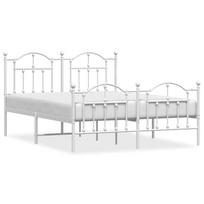 vidaXL Lovos rėmas su galvūgaliu/kojūgaliu, baltas, 135x190cm, metalas
