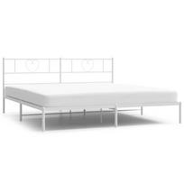vidaXL Metalinis lovos rėmas su galvūgaliu, baltos spalvos, 193x203cm