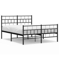 vidaXL Lovos rėmas su galvūgaliu/kojūgaliu, juodas, 135x190cm, metalas