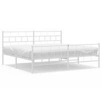 vidaXL Lovos rėmas su galvūgaliu/kojūgaliu, baltas, 183x213cm, metalas
