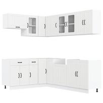 vidaXL Virtuvinių spintelių komplektas, 11 dalių, Lucca, balta