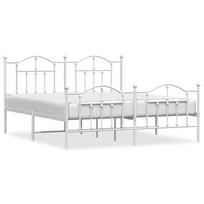 vidaXL Lovos rėmas su galvūgaliu/kojūgaliu, baltas, 183x213cm, metalas