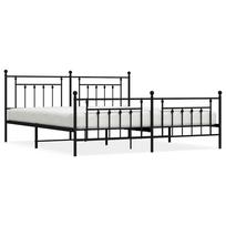 vidaXL Lovos rėmas su galvūgaliu/kojūgaliu, juodas, 193x203cm, metalas