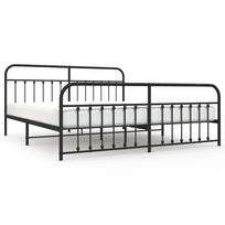 vidaXL Lovos rėmas su galvūgaliu/kojūgaliu, juodas, 193x203cm, metalas