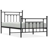 vidaXL Lovos rėmas su galvūgaliu/kojūgaliu, juodas, 100x190cm, metalas