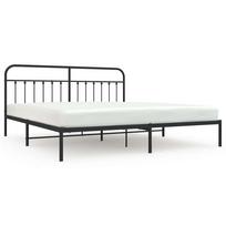 vidaXL Metalinis lovos rėmas su galvūgaliu, juodos spalvos, 193x203cm