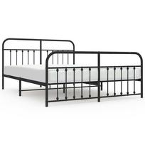 vidaXL Lovos rėmas su galvūgaliu/kojūgaliu, juodas, 183x213cm, metalas