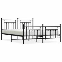 vidaXL Lovos rėmas su galvūgaliu/kojūgaliu, juodas, 183x213cm, metalas