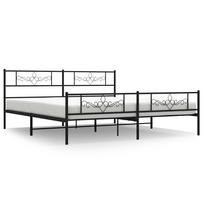 vidaXL Lovos rėmas su galvūgaliu/kojūgaliu, juodas, 193x203cm, metalas