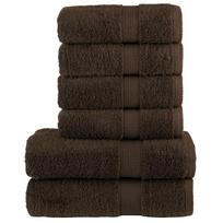 vidaXL Rankšluosčių rinkinys SOLUND, 6vnt., rudi, 600g/m²