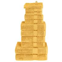 vidaXL Rankšluosčių rinkinys SOLUND, 12vnt., auksiniai, 600g/m²