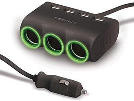 Automobilinis įkroviklis-šakotuvas Forever CSS-05 3 in 1 su 4xUSB ir 3x12V jungtimis