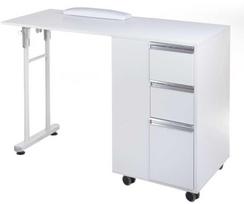 Beauty System Sulankstomas kosmetologinis stalas FOLDING MANICURE DESK 2IN1 Baltas