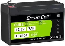 Green Cell Ličio geležies fosfato Akumuliatorius LiFePO4 Žalias Cell Cube 12,8V 7Ah LFPGC12V7AH