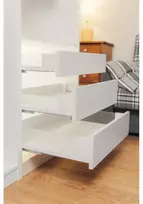 GTV AXIS PRO drawer H=116, L=450, soft-close, side with glass, baltas