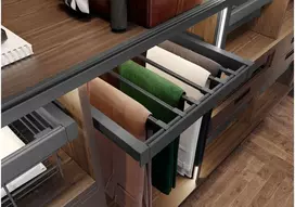 Drawer Elite for trousers 700 mm with soft closing, pilka anthracite