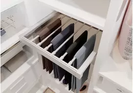 Drawer Elite for trousers 700 mm with soft closing, baltas