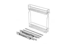 Side cargo basket, tandem type slide mounting, 2 shelves, cabinet 200 mm, without guides,